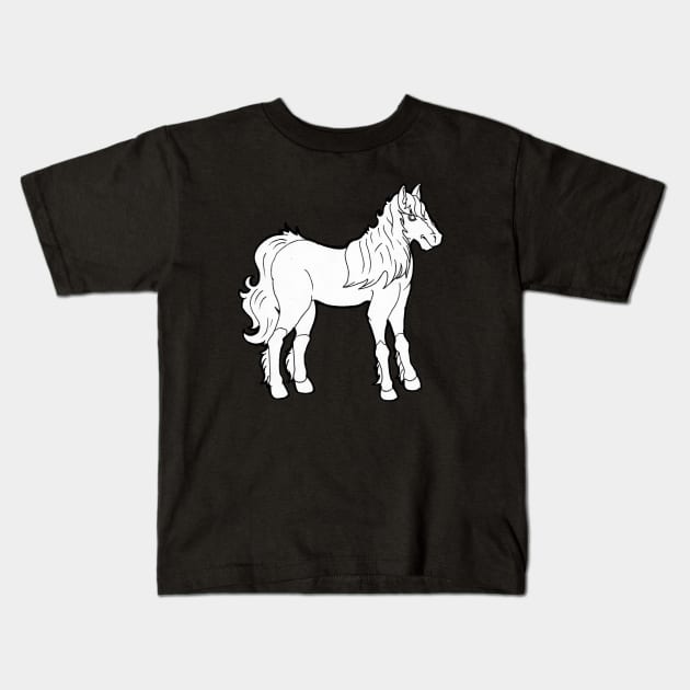 Chinese Zodiac Series - Horse Kids T-Shirt by WillowSeeker